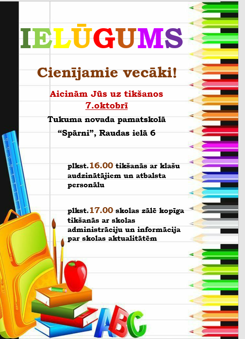 Informācija par vecāku sapulci