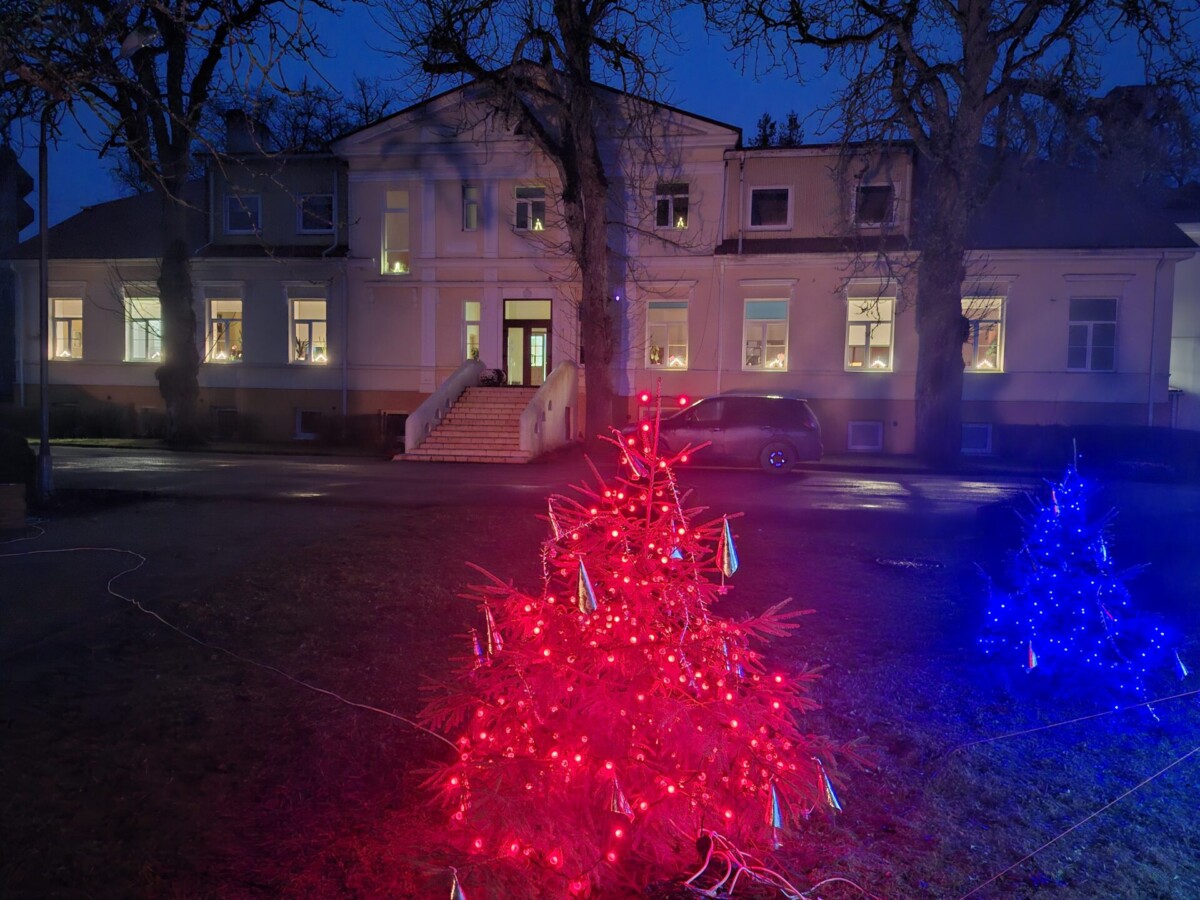 Ziemassvētku eglīte pie skolas